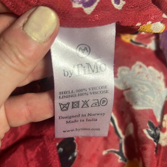 byTiMo Semi Couture Layered Ruffles Feminine Maxi Floral Red Womens‎ Size Medium - Picture 6 of 9